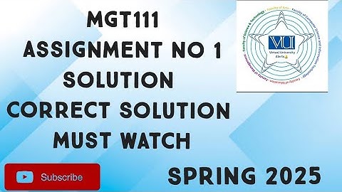 MGT111 Assignment No 1 Solution Spring 2025 | mgt111 assignment 1 solution 2025 | mgt111 assignment