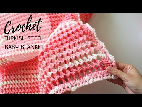 Crochet 3D Reversible Turkish Stitch / Easiest Baby Blanket Tutorial