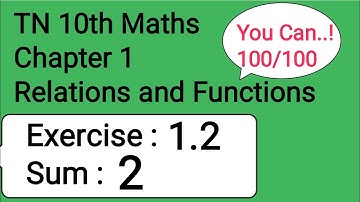TN 10th Maths Chapter 1 Relations and Functions Exercise 1.2 Sum 2
