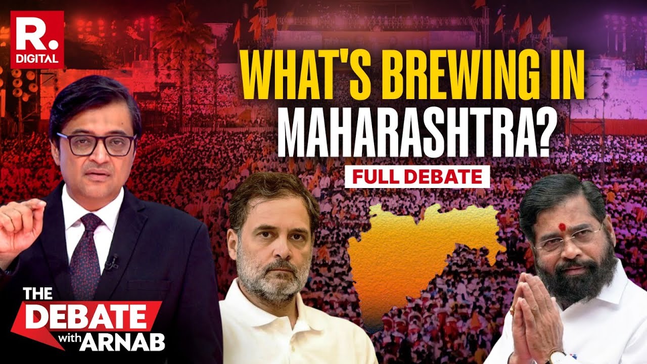 Debate With Arnab: Has Eknath Shinde Joined Hands With Cong? Maharashtra Poster War Escalates