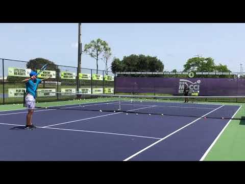 Practicing Over Head With Steve Masso At Rick Macci Tennis Academy