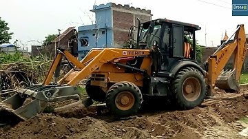 Backhoe Levels Road of a Village-JCB Backhoe Video