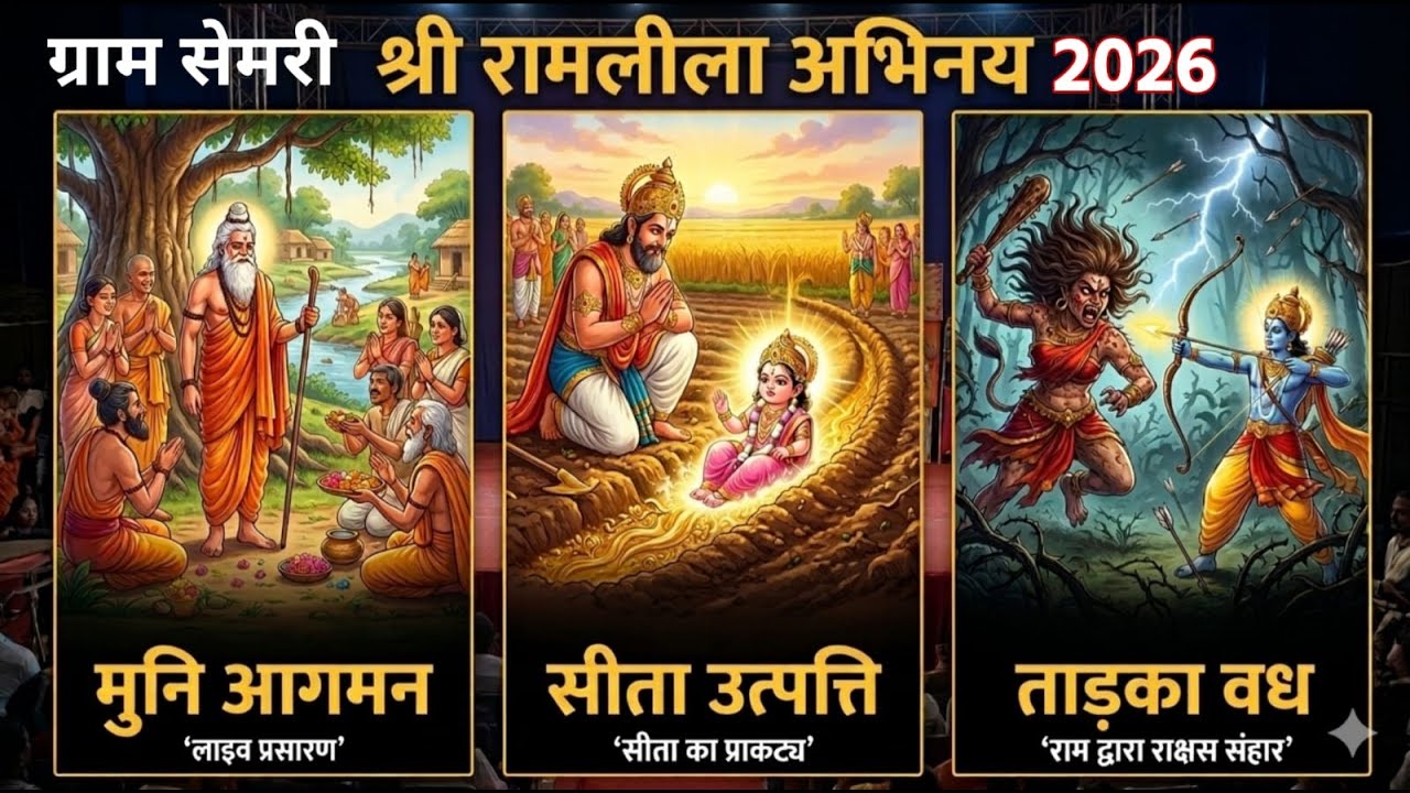 सेमरी रामलीला | मुनि आगमन |सीता उत्पत्ति | तड़का वध | चतुर्थ दिवस