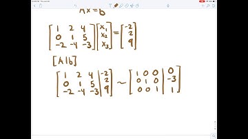 A quick video on solving the matrix equation Ax=b