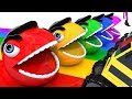 Learn Colors PACMAN and Hulk Friend Excavator Street Vehicle Colours Magic Liquids for Kid