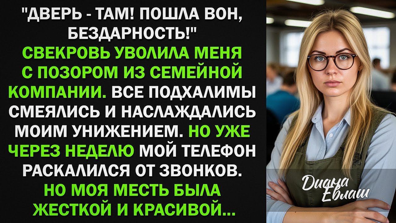 Свекровь уволила меня с позором из семейной компании, словно я бездарная. Я ушла но уже через неделю