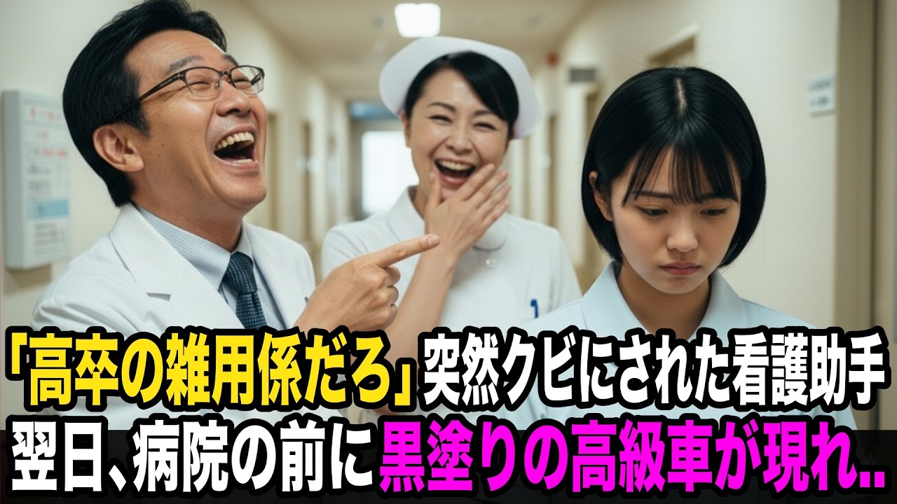 「高卒の雑用係でしょ」突然クビにされた看護助手。翌日、病院の前に黒塗りの高級車が現れ…