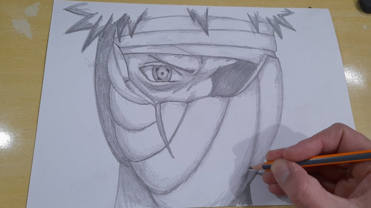 Como desenhar o Obito uchiha (Naruto) passo a passo 