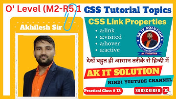 #13 CSS || CSS Link Properties || a:active || a:visited || a:link || a:hover ||