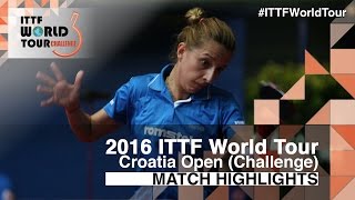 2016 Croatia Open Highlights Samara Elizabeta Vs Lin Ye R32 