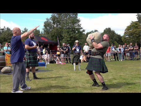 Strongman Magoo stone lift challenge during The Gathering VI Donald Dinnie Day 2022 in Scotland