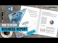How to design printable business report in ms word with cover page in a booklet style