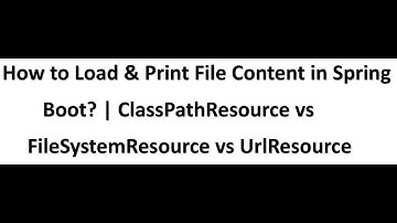 How to Load & Print File Content in Spring Boot | ClassPathResource | FileSystemResource|UrlResource