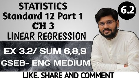 6.2 | when cov(x,y) and r given | calculation of co-efficient of regression | chapter 3 std12 gseb |