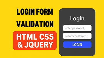Login Form Validation using HTML CSS & jQuery | Password Match Project