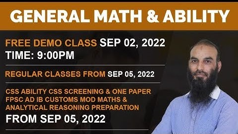 Lecture#1 General Ability Open Class 5th Sep,2022 Sir Sabir Hussain
