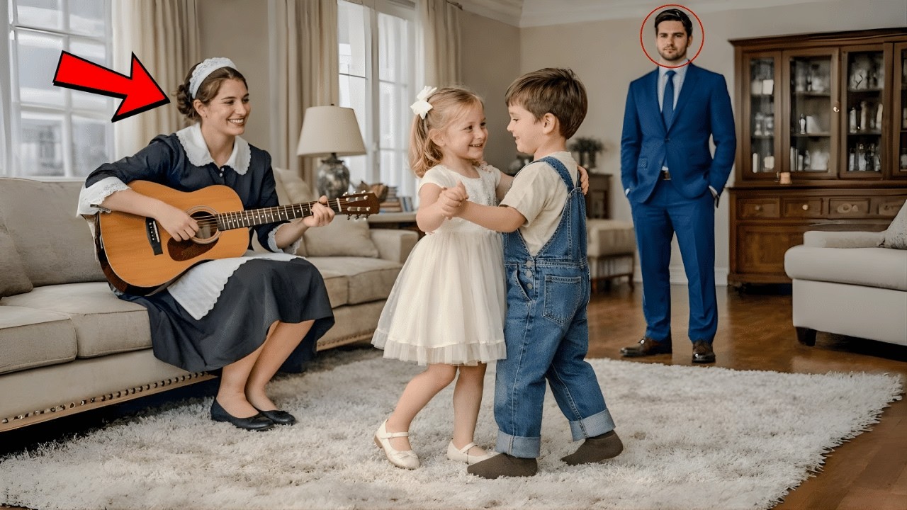 MILLONARIO llegó a casa cansado… y vio al hijo de la EMPLEADA DE LIMPIEZA bailando con su hija