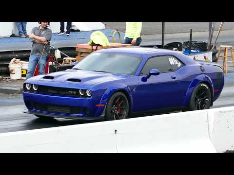 Blue Dodge Challenger SRT Hellcat Drag Race (Solo) Pacific Raceways - Kent, WA (Near Seattle) 4K UHD