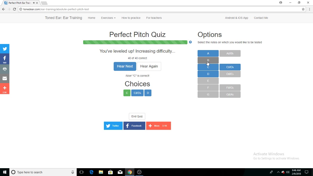 Trying to learn the D note in perfect pitch development