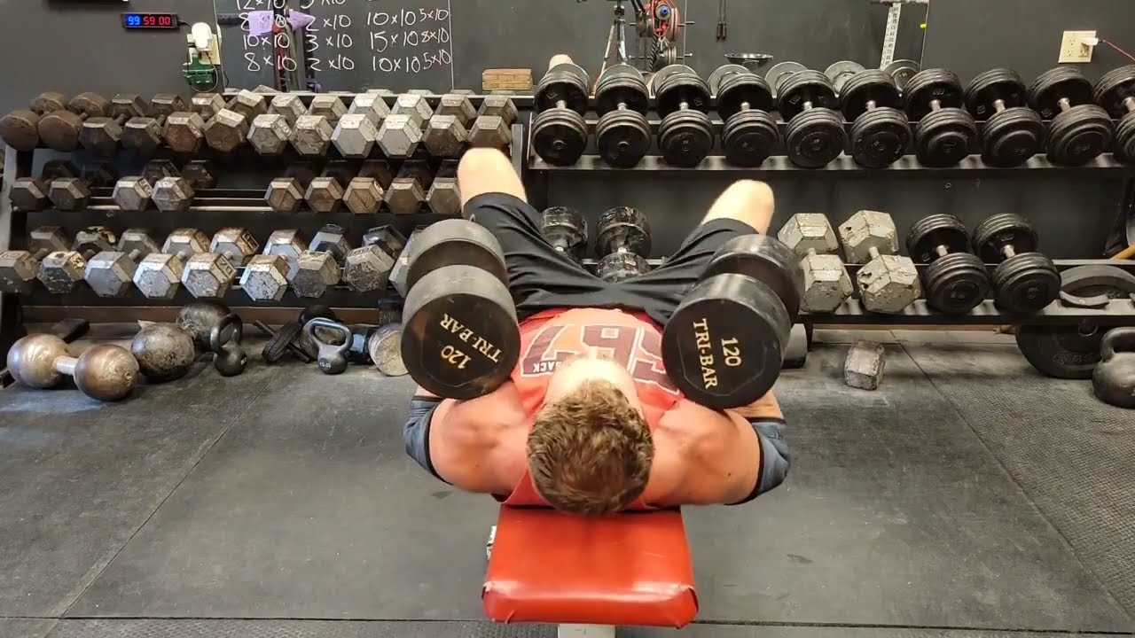 Heavy Dumbbell Bench Workout 9/19/22 (Slight Incline) - YouTube