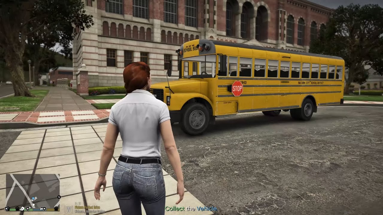 Let's Go To Work Gta 5 As Female Bus Driver - Raccoon City District Schools