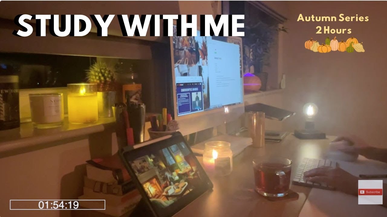 Study With Me Halloween Ambience 2 Hours No Break  / Study With Me Autumn Aesthetic