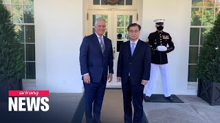 S. Korea's top security advisor Suh Hoon visits Washington and reaffirms strong S. Korea-U.S....