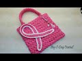 Learn How To Crochet Bag Of Hope Breast Cancer Awareness Purse TUTORIAL 384 supersaver