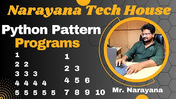 Narayana Tech House|| Python Pattern Programs|| Mr. Narayana|| 9010607010