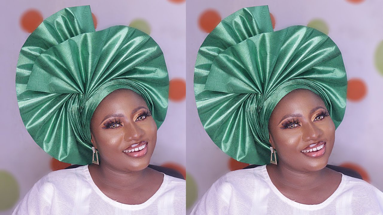 How To Tie Sego Gele; Double Fan Gele Tutorial Head wrap YouTube