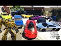 GTA 5 - Stealing TRANSFORMERS Decepticon Vehicles with Franklin! (Real Life Cars #44)