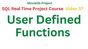 #37 User Defined Functions in SQL | SQL Real Time Project Course  in Telugu |SQL Telugu Tutorial