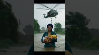 Helicopter Rescue Amid the Storm #trending #shorts #flood #viralvideo