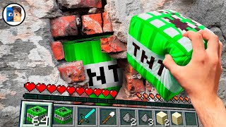 : Minecraft in Real Life POV -  TNT WALL in Realistic Minecraft 
