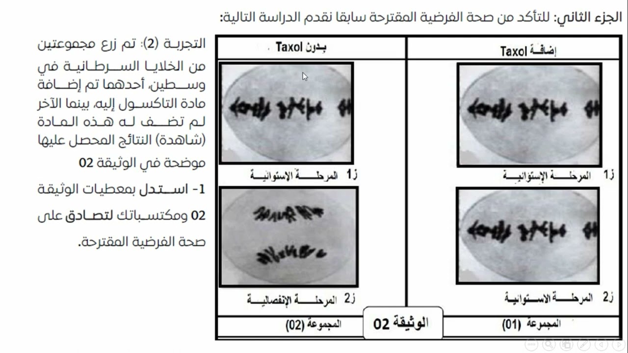 الفرض الاول في العلوم الطبيعية للسنة الاولى ثانوي علمي