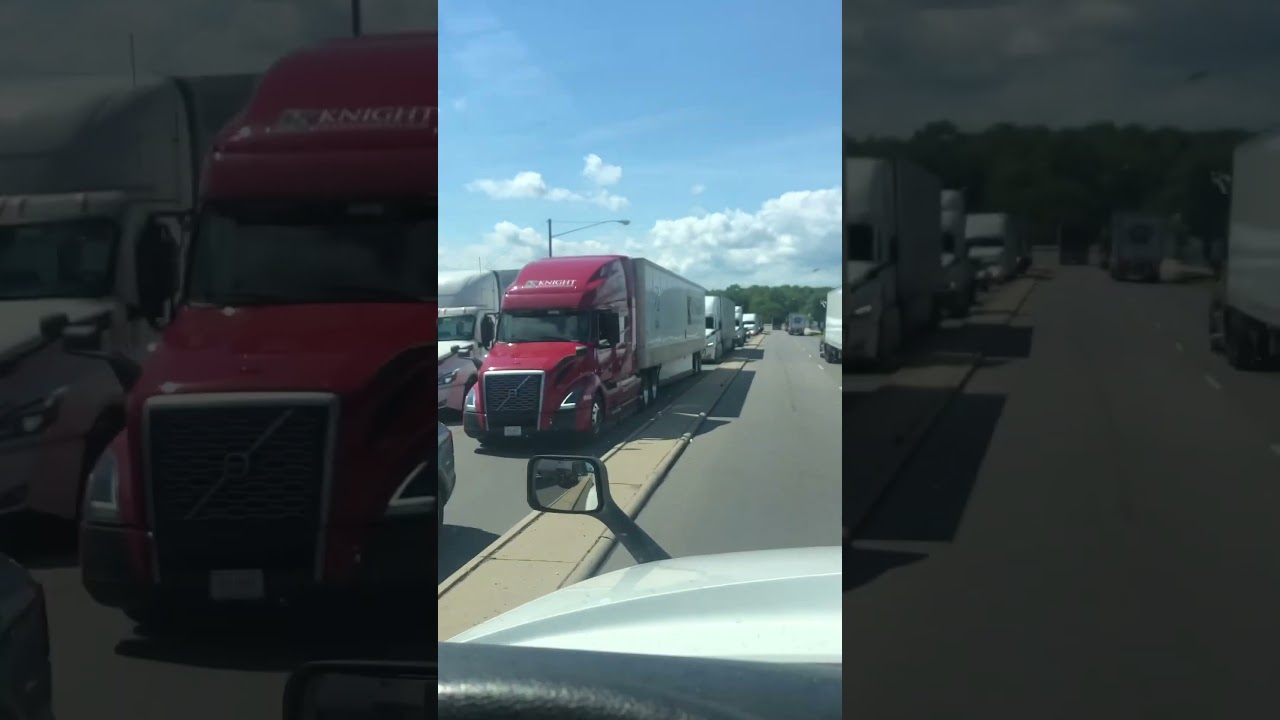 Local road packed due to crash on highway