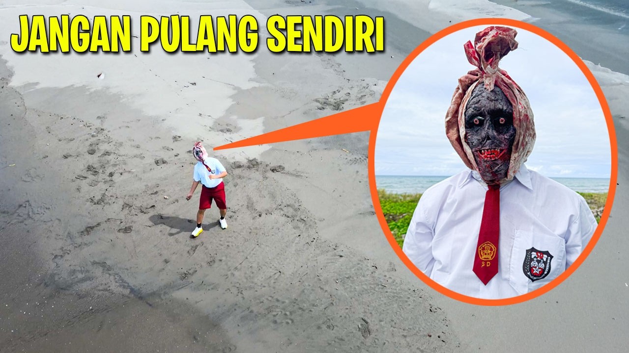 JIKA KAMU MELIHAT ANAK SD KEPALA POCONG CEPETAN LARI !!!