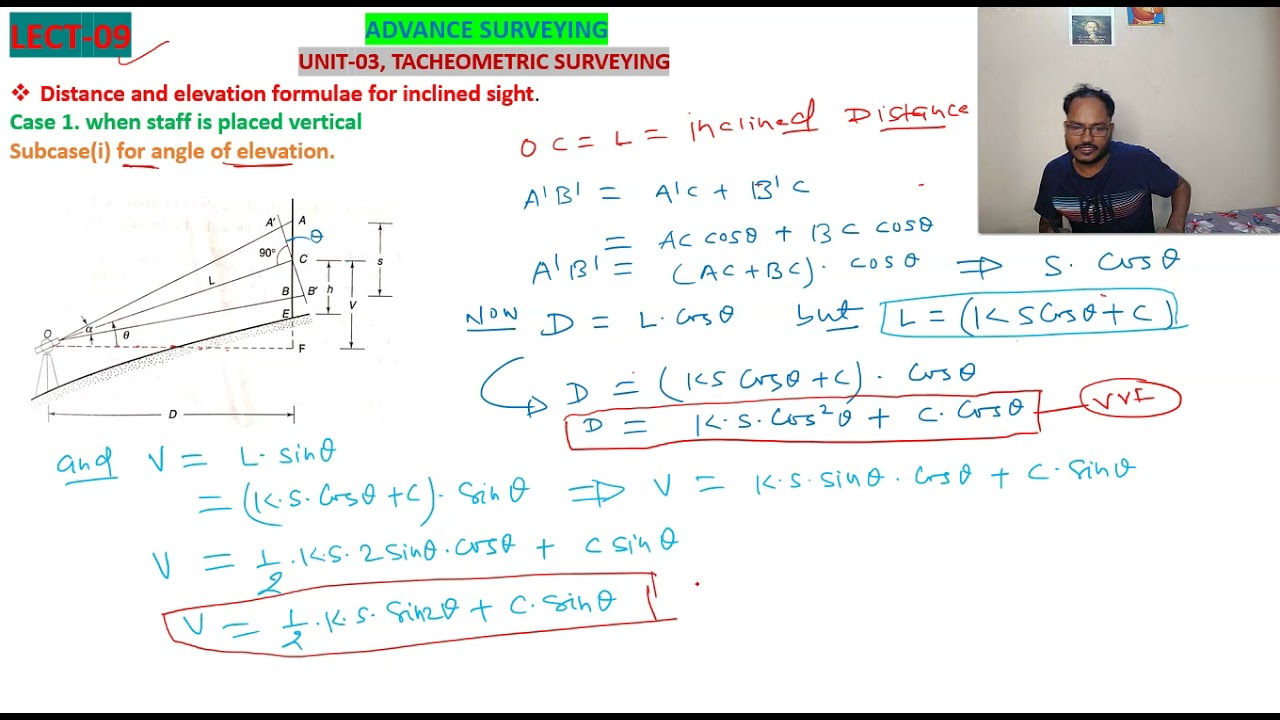 LECT-09 ADVANCE SURVEY/TACHEOMETRIC SURVEY/ HORIZONTAL AND VERTICAL DISTANCE FOR INCLINED AND NORMAL