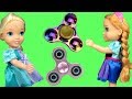 Fidget Spinners !  Elsa & Anna Toddlers in Spinner Land - Toy Dinosaur