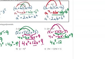 Unit 10 Day 3 - Special Products of Polynomials