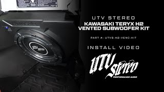 UTV Stereo Kawasaki Teryx  H2 Vented Subwoofer Kit | Install Video