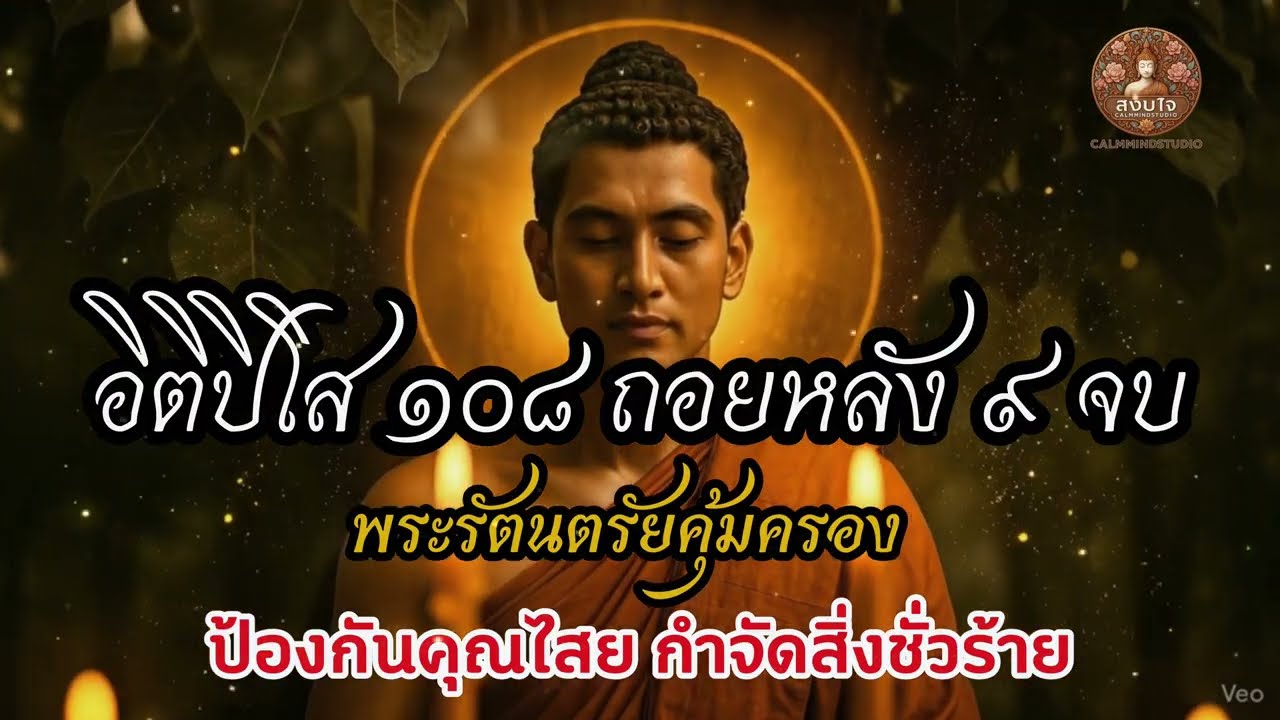 อิติปิโส ๑๐๘ ถอยหลัง ๙ จบ พระรัตนตรัยคุ้มครอง กำจัดสิ่งชั่วร้ายทั้งปวง ฟังสบายใจสงบ