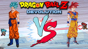 Dragon Ball Z Devolution: Super Saiyan God Goku vs. Super Saiyan God Super Saiyan Goku!