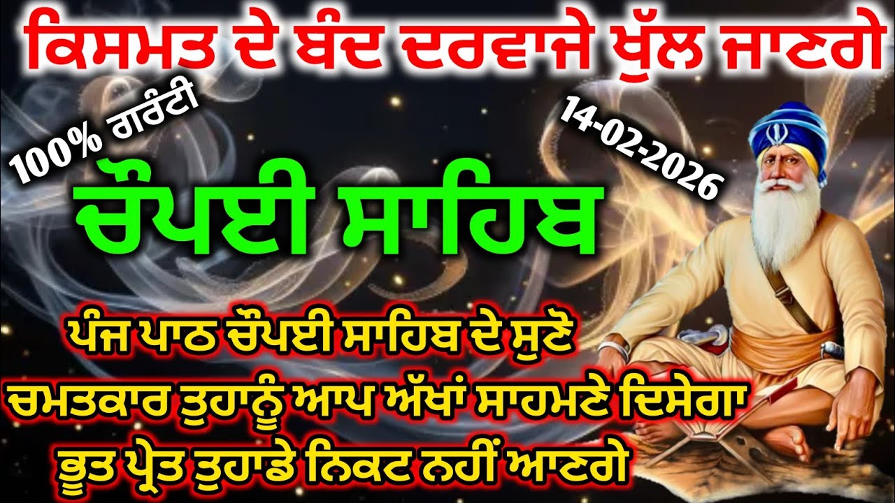 Chaupai Sahib Path LIVE / 5 ਵਾਰੀ ਘਰ ਚ ਲਾਓ ਇਹ ਪਾਠ, ਸਭ ਤਕਲੀਫ ਦੂਰ ਹੋਵੇਗੀ #ChaupaiSahib #Gurbani