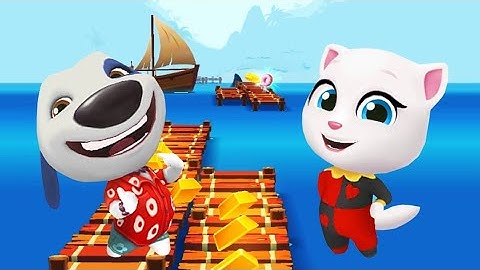 TALKING TOM GOLD RUN Vs ANGELA GOLD RUN DOUBLE SCREEN REVERSE PLAY GAME IN ANDROID MOBILE