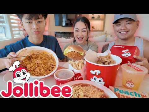 Jollibee FAMILY Feast *Hawaii Recap* Chicken Joy, Burger with Family Size Spaghetti | N.E Let's Eat