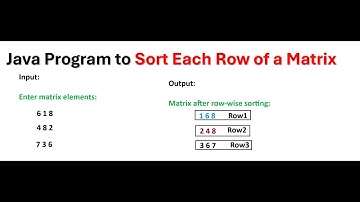Java Program to Sort Each Row of a Matrix || Java Interview Program