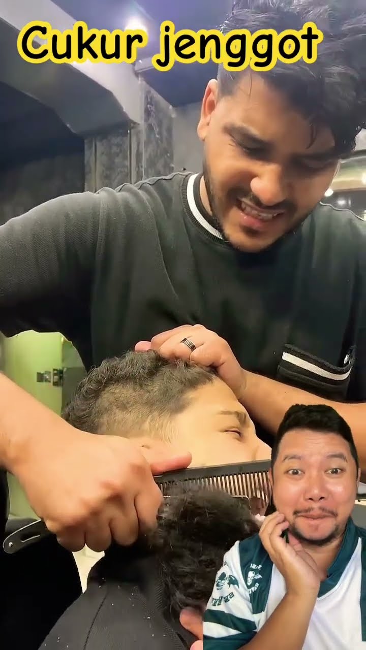 JENGGOTNYA DI CUKUR DULU YA!!!?? #funny #shortvideo #fun #barber #shortsfeed