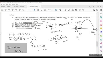 3.2 (part 2) Relating the Standard and Factored Forms - axis of symmetry and vertex