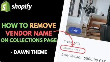 Shopify Dawn Theme: How to Remove Vendor Name from Collections Page
